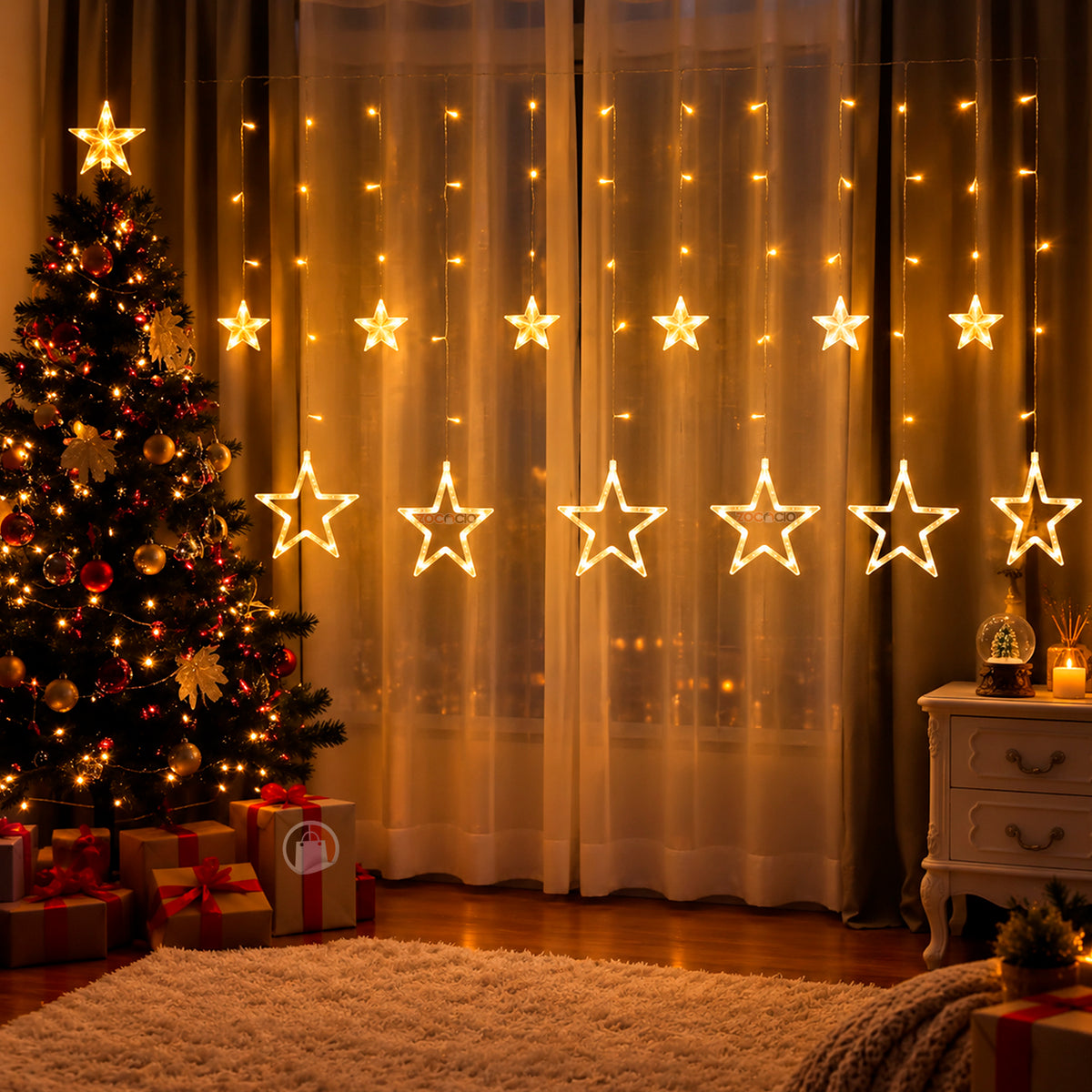 CORTINA MÁGICA ESTRELLAS LED - Pared de Ensueño 3M y 6M