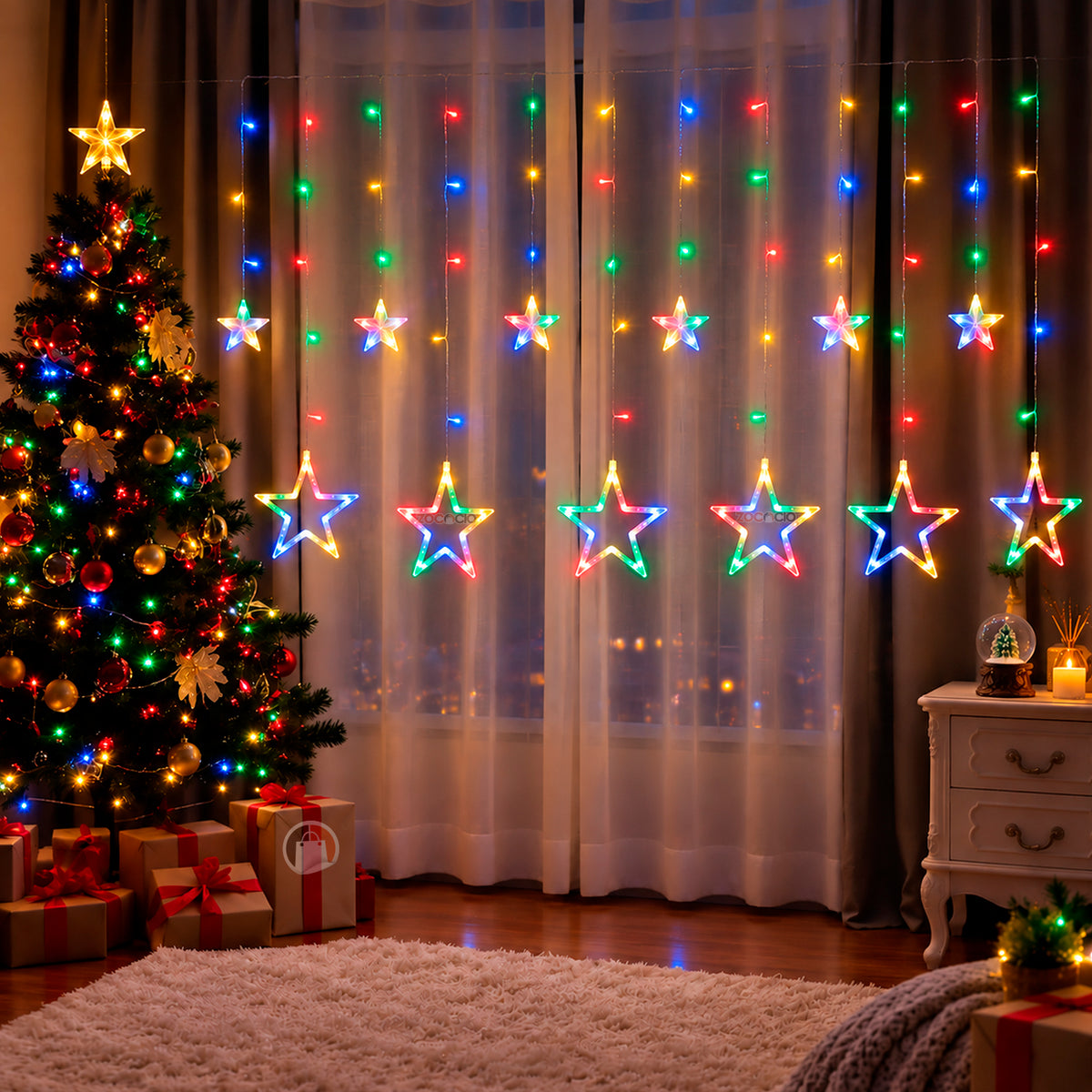 CORTINA MÁGICA ESTRELLAS LED - Pared de Ensueño 3M y 6M