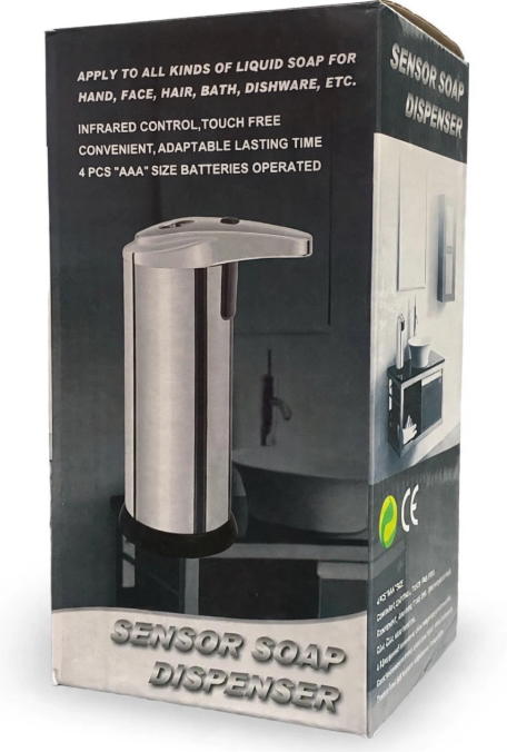 Dispensador Automático de Jabón con Sensor Sin Contacto - Acero Inoxidable - 250ml