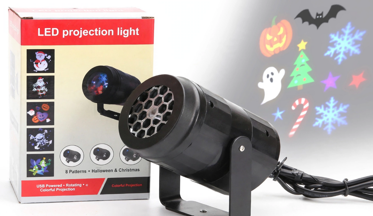 PROYECTOR MÁGICO 2 EN 1 - HALLOWEEN + NAVIDAD | Fachada de Película en 5 Segundos
