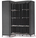 Closet Esquinero Moderno 173cm - 4 Repisas + Barra para Ropa - Optimiza Espacios Pequeños