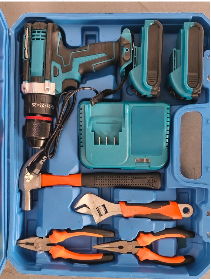 KIT TALADRO INALÁMBRICO 36V MAX + MALETÍN DE HERRAMIENTAS 48 PIEZAS